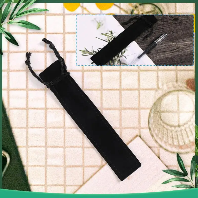 nuovo-200-pezzi-astuccio-per-penne-in-velluto-nero-portapenne-singolo-astuccio-per-matite