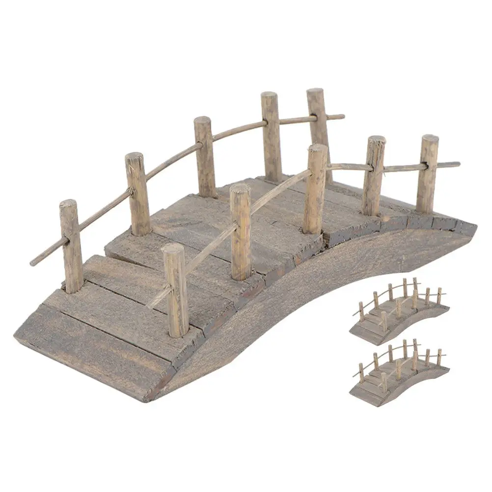 

3Pcs Miniature Wooden Arch Bridge Elegant Design for Dollhouse Fairy Garden Bonsai Zen Garden Accessories Mini Landscape Decor