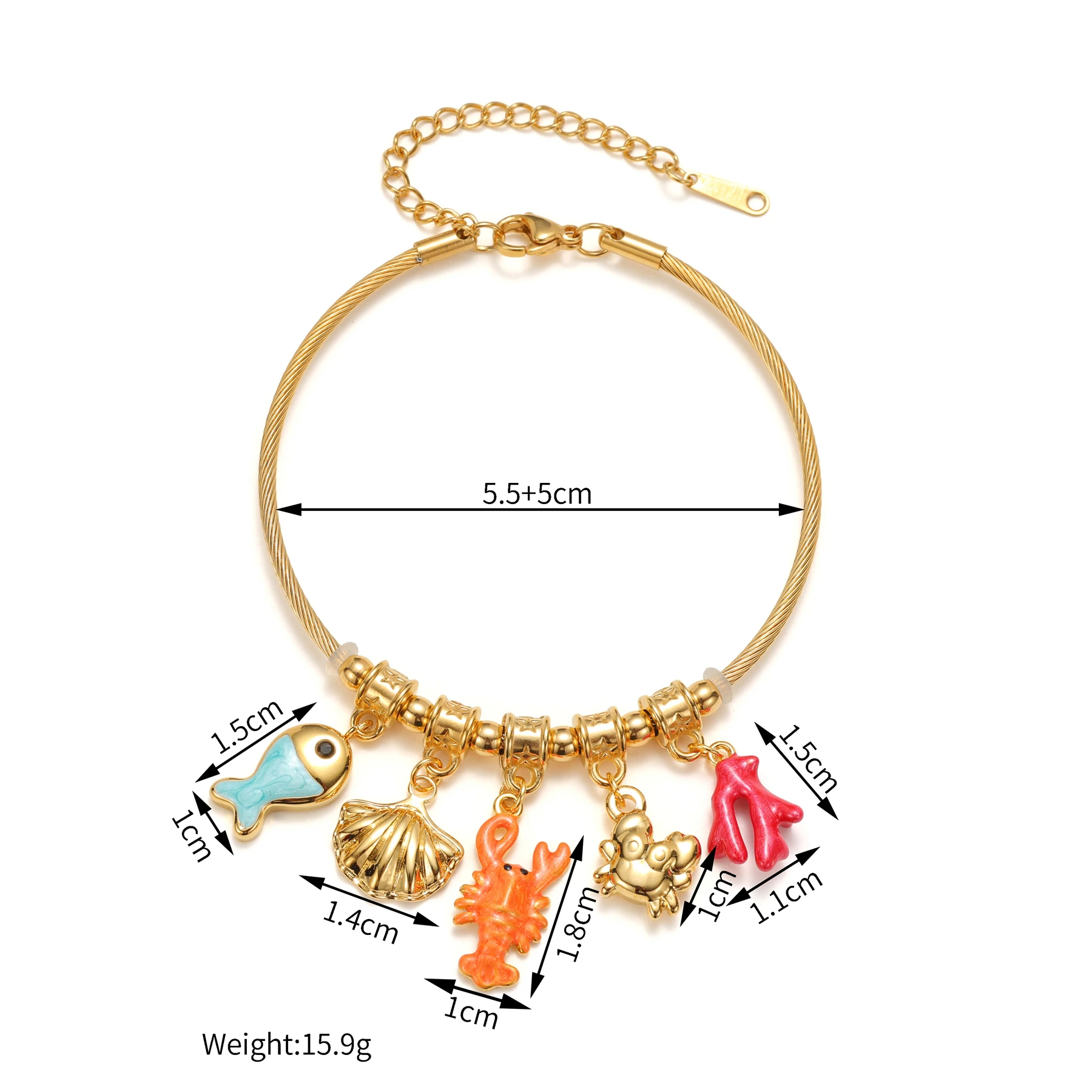 

New Fashion Stainless Steel Bracelets For Women Color Dolphin Geometric Connection Bracelets Exquisite Birthday Jewelry Gifts