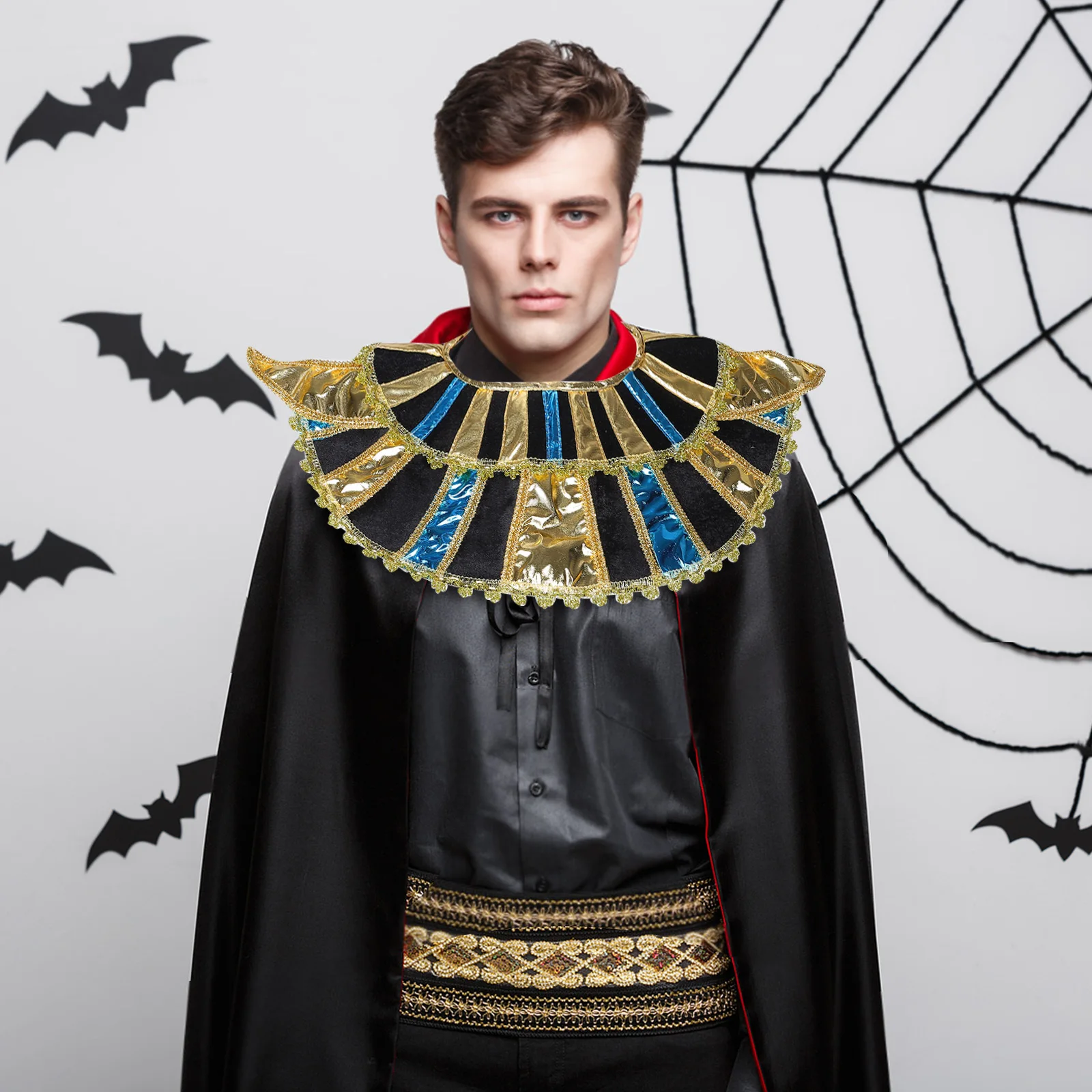 1 Zestaw Egipskich Akcesoriów do Kostiumu Pas Opaski na Nadgarstki dla Mężczyzn Strój Starożytnego Egiptu Trwała Miękka Podszewka Lekki