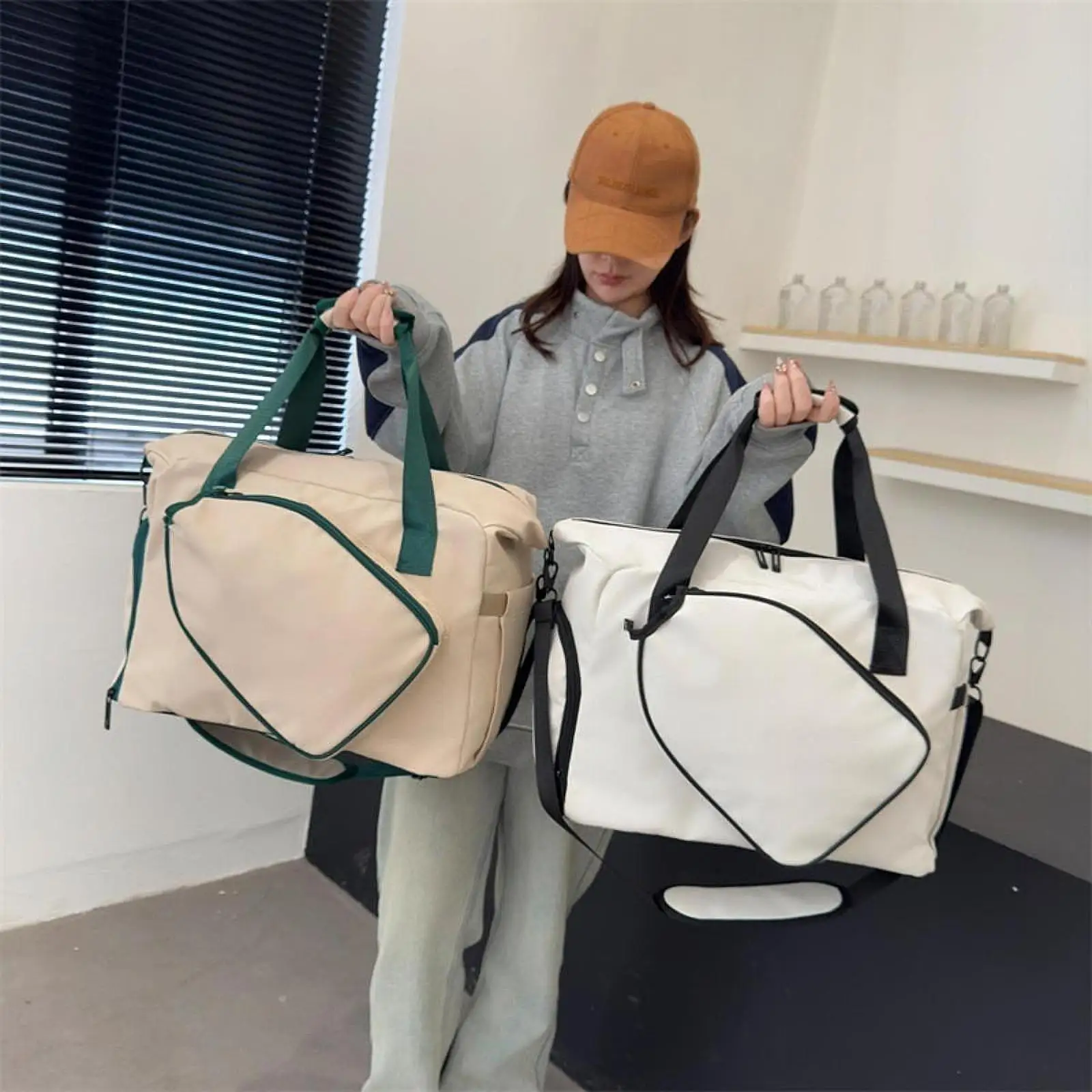 Pickleball Bag Travel Pouch Multifunctional Smooth Zipper Organizer Handbag Tennis Bag for Outdoor Women Men Adults Players Gym