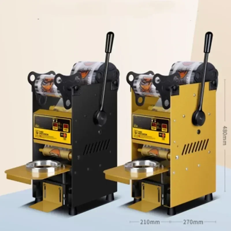 

Upgrade Milk Tea Sealing Machine Hand Press Commercial Soymilk Beverage Paper Plastic Cup Digital Display Counting