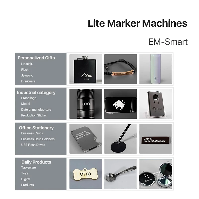 Hot Selling EM-Smart 20W Fiber Laser Intelligent Lite Marking Machine for DIY Metal Stainless Steel