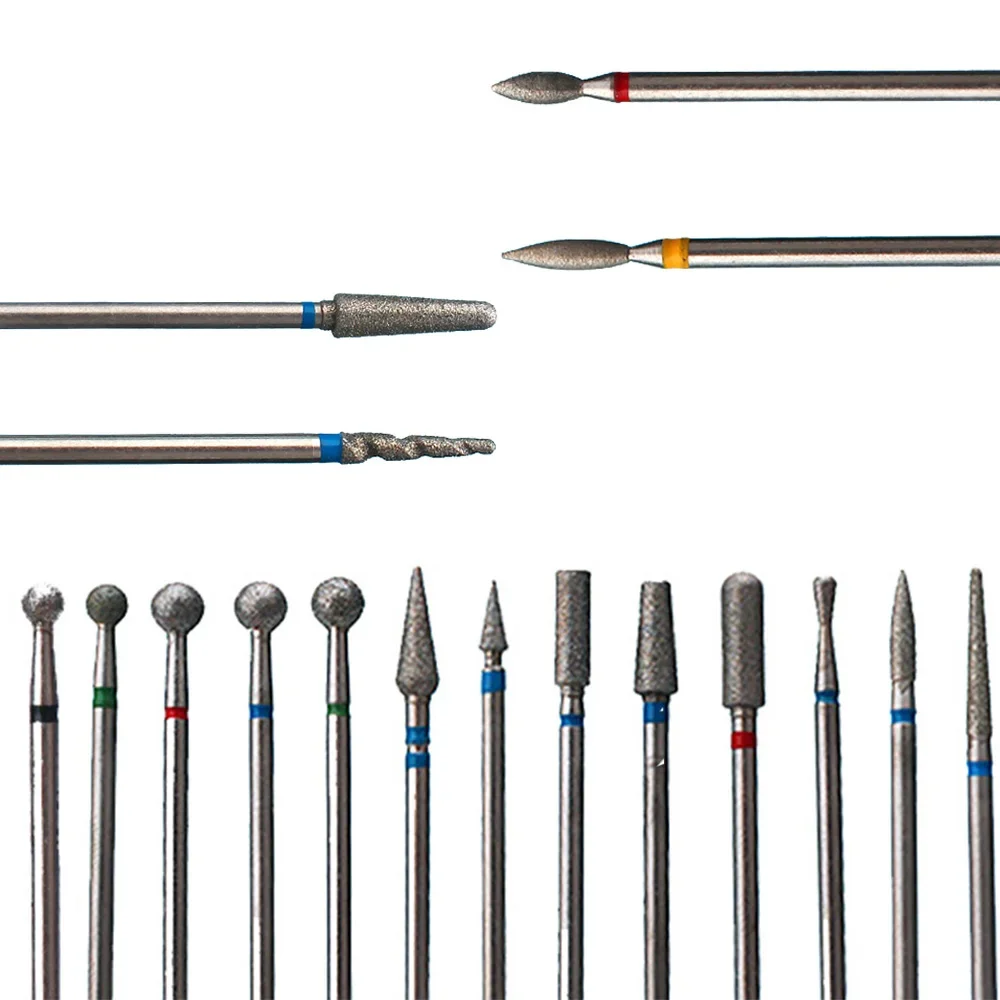 1개 다이아몬드 네일 드릴 비트 밀링 커터 전동 매니큐어 폴리싱 큐티클 제거 로터리 액세서리 매니큐어 도구