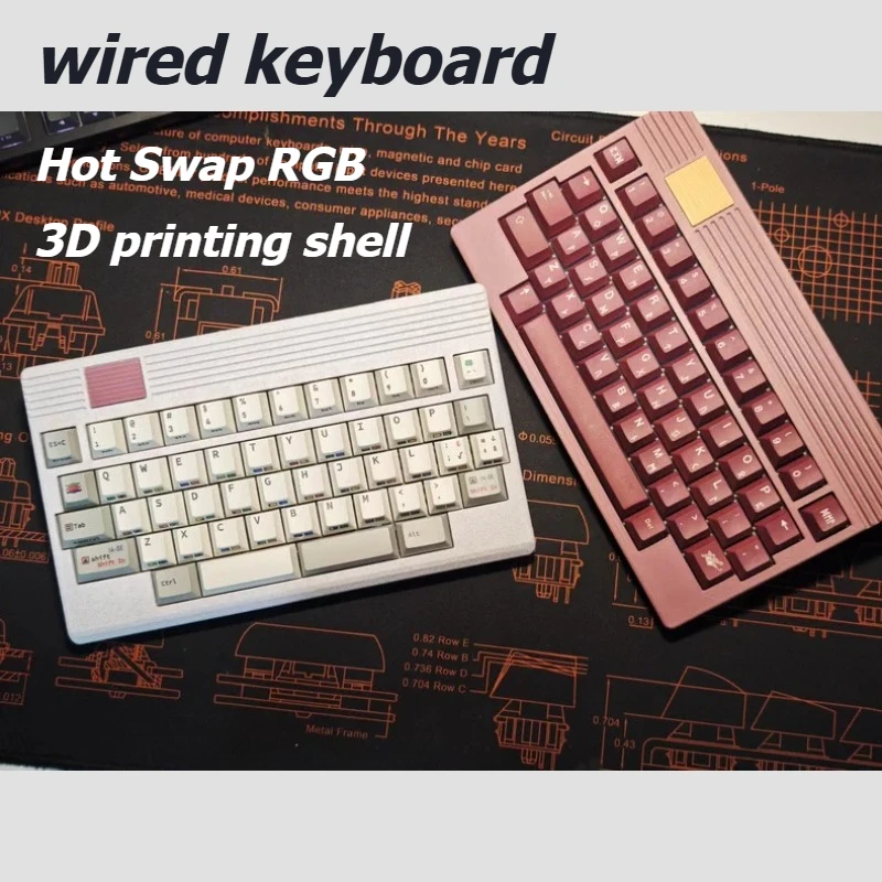 

40%layout Minor Keyboard Kit Customized Wired Hot Swap RGB 3D Printing Shell Support QMK VIAL E-sports Gaming Office Keyboard