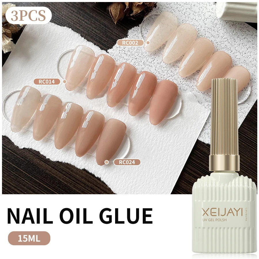 Xijayi 3 pçs 15ml rosa polonês uv/led embeber fora gel unha polonês para arte do prego diy salão de beleza casa presente do feriado para mulher