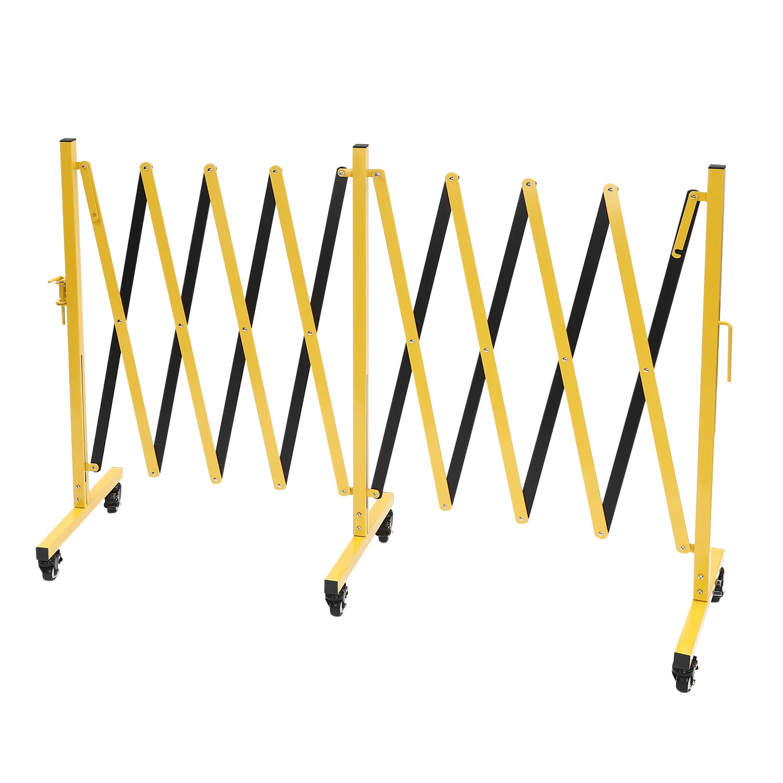 Adjustable Traffic Fence Portable Safety Barrier with Casters Expandable Metal Barrier Gate