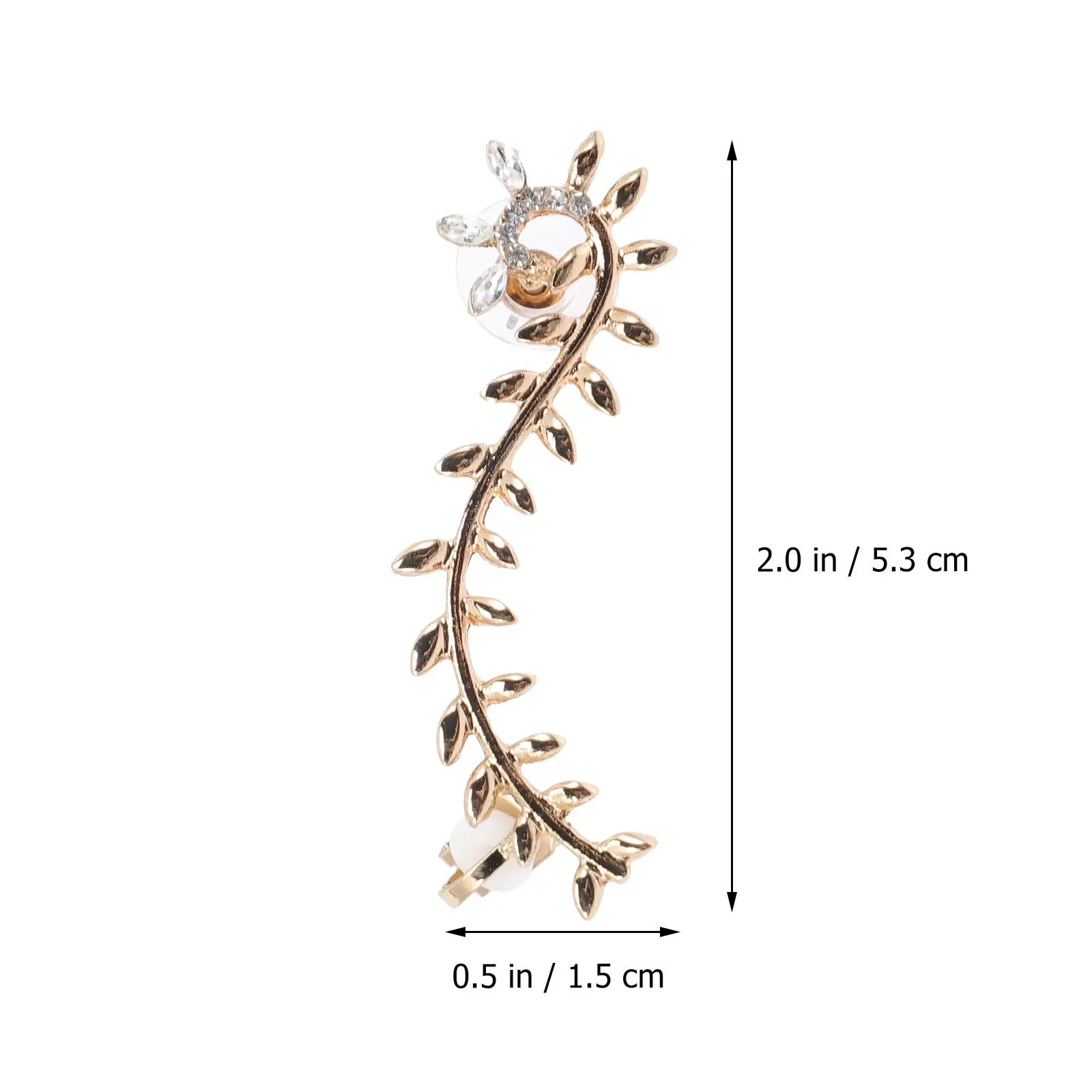 Leaf Shaped Ear Cuff for Women Single Side Non-Piercing Ear Clip Elegant Earring Cuff Wrap for Holiday Party Cosplay Valentine's