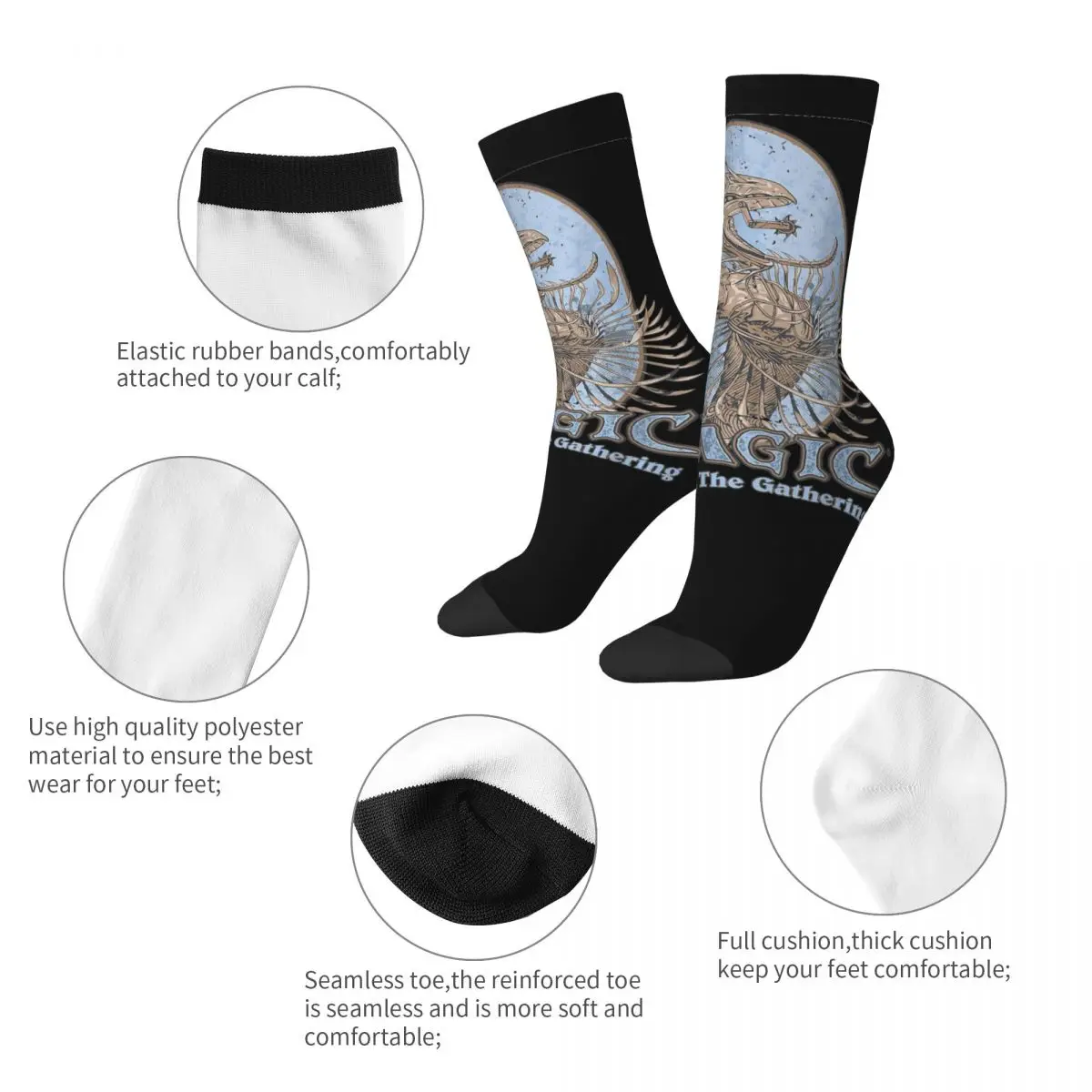 Magic Games Gathering MTG Socks Men's Women's Funny Happy Socks Hip Hop Spring Summer Autumn Winter Middle Tube Socks Gifts