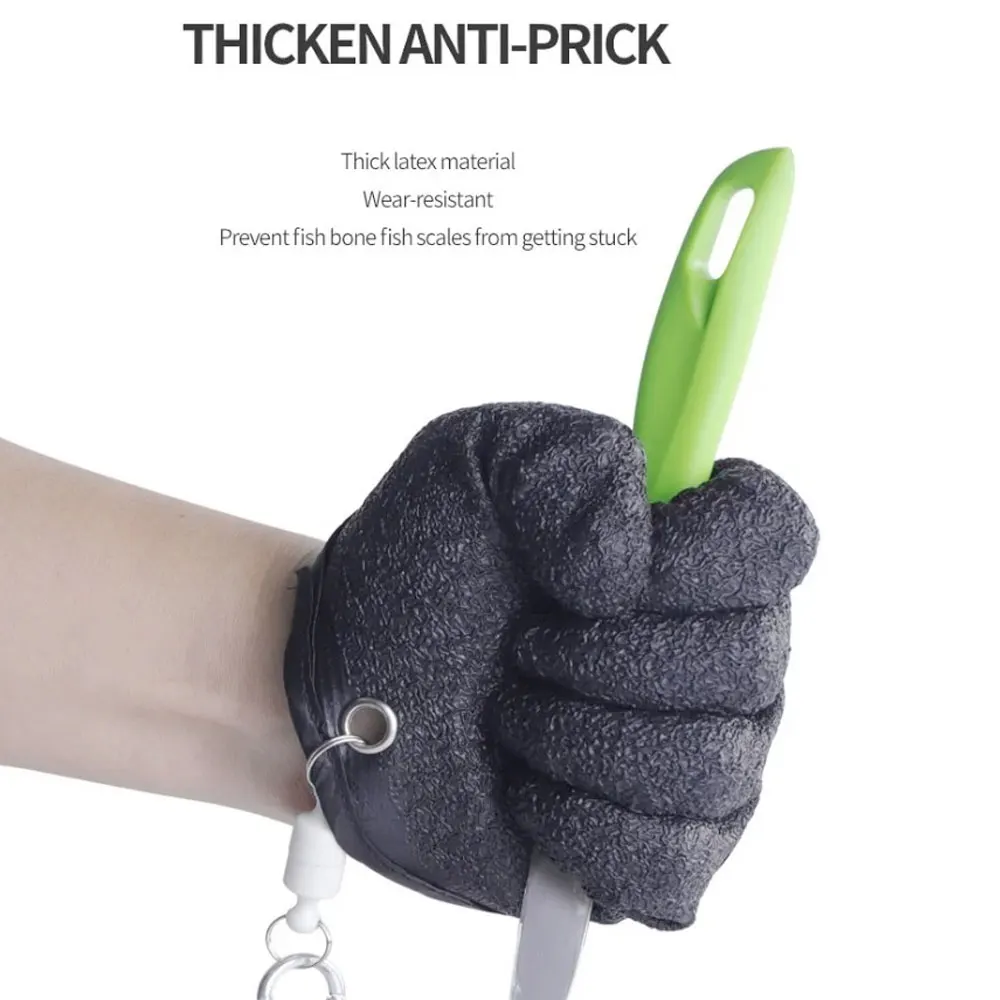 Outdoor Non-Slip Latex Fishing Gloves with Magnets Protective Hand Gear for Stinging Tools Accessories