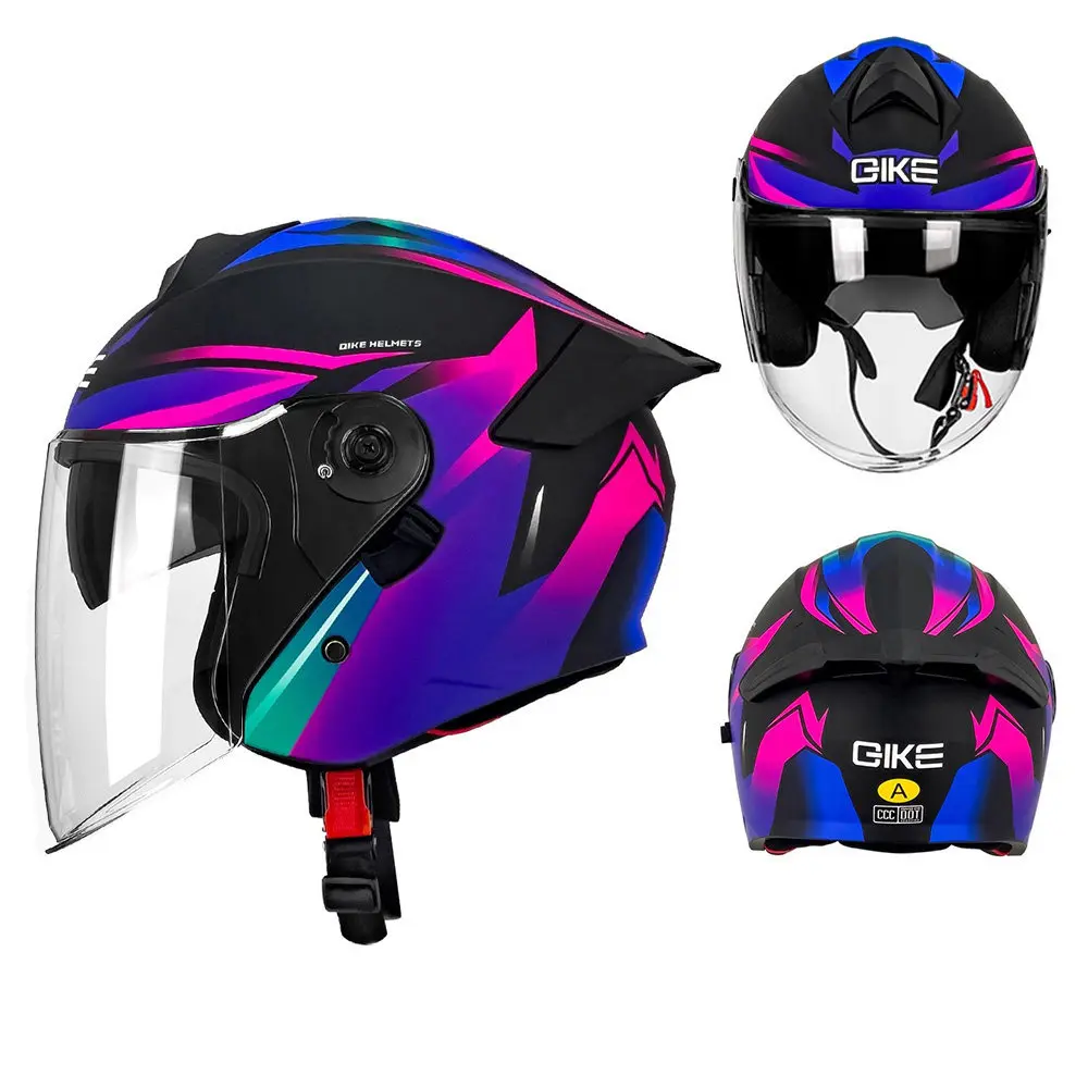 DOT Certified 3/4 Motorcycle Helmets, Male Electric Vehicle, Bluetooth Headset Interface Support, Riding Helmets