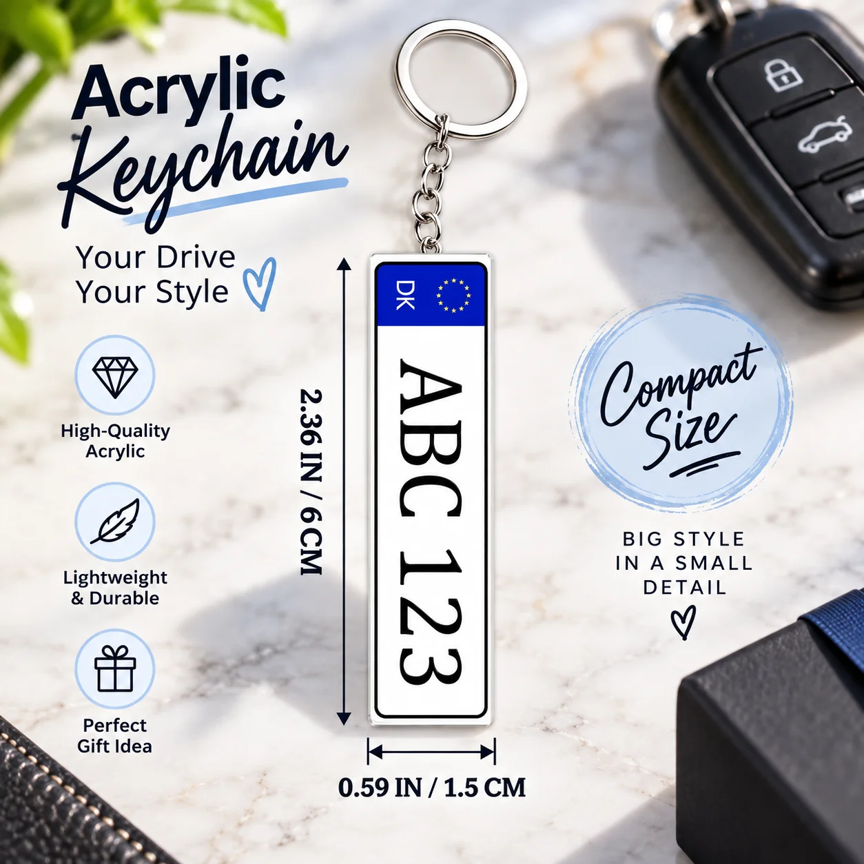 Custom Car License Plate Keychain
