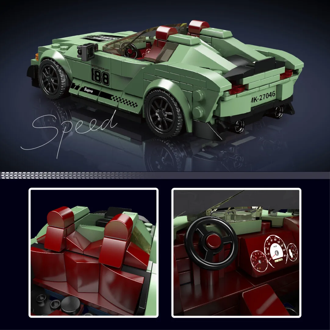 Mould King 27046 Zestaw Klocków Konstrukcyjnych Superauta z Pudełkiem Ekspozycyjnym, Seria Luksusowych Samochodów, Model do Składania, Zabawka z Klocków, Prezent Urodzinowy