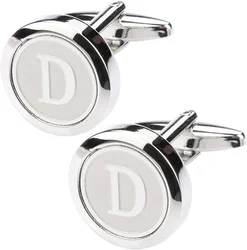 Personality Mens Classic Stainless Steel Initial Cufflinks 26 Alphabet Initial Letter Cufflinks Business Wedding Shirts A-Z Gift