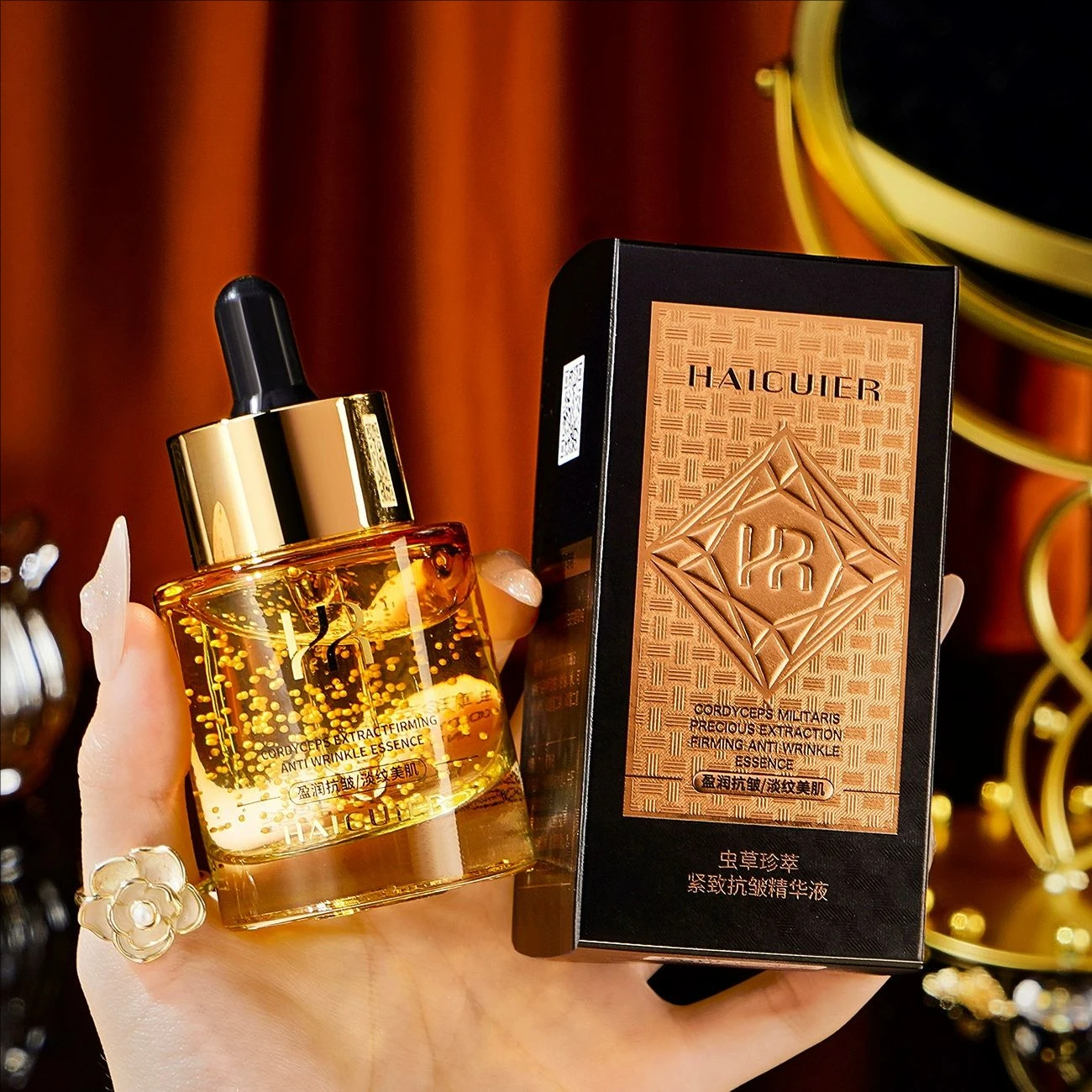 Cordyceps Anti wrinkle Serum Pro Xylane Firming Essence Panthenol Jojoba Seed Oil Hyaluronic Acid Moisturizing Korean Skin Care