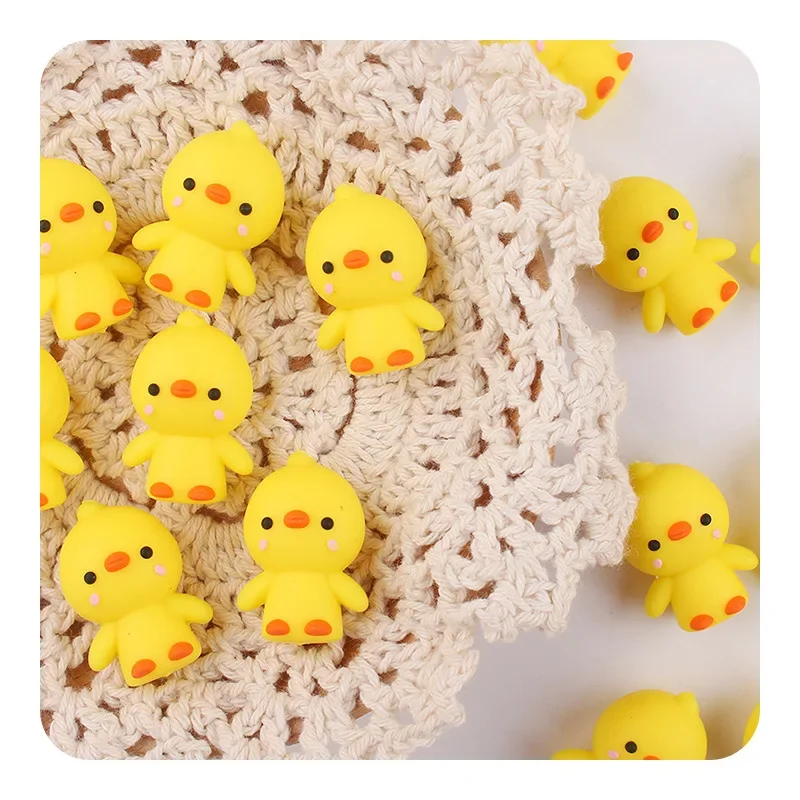 

Kissteether 3pc New Focal Silicone Bead 3D Cartoon Yellow Duck Jewelry Making DIY Pen KeyChain Bracelet Necklace Pen Accessories