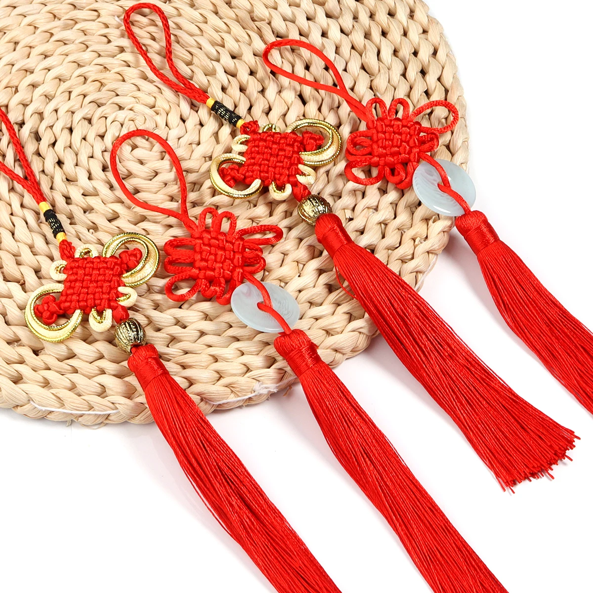 2pcs/lot Chinese Knot Tassels Pendant Hanging Ornaments For DIY Home Decorations Festive Red Tassel Gifts