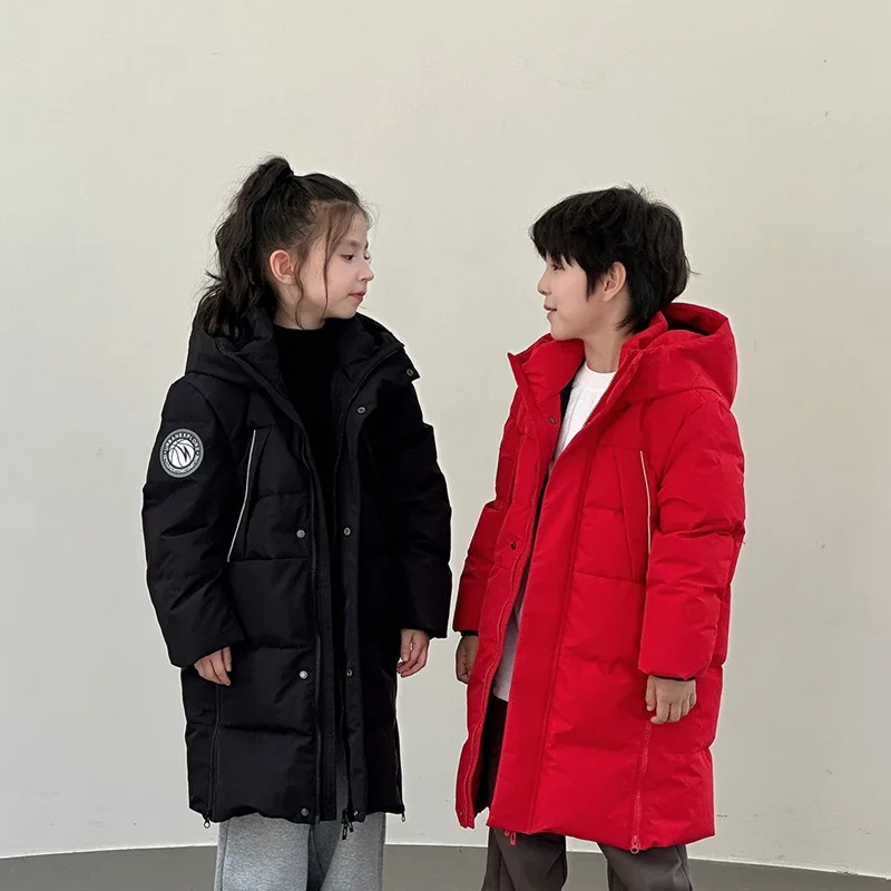 ZOETOPKID Winter Down Jacket for Girls Thick Warm Long Style Teenage Jacket Coat 4-14 Years Kids Parka Girl Outerwear Coat