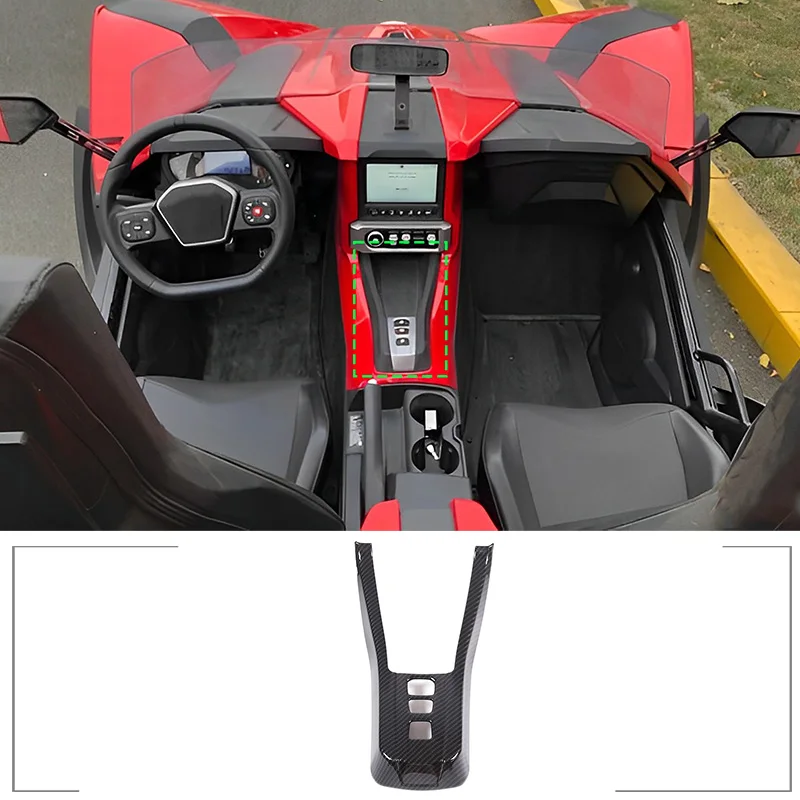 For Polaris Slingshot 2020-2023 ABS Carbon Fiber Style Center Control Shift Panel Decorative Cover Interior Molding Accessories