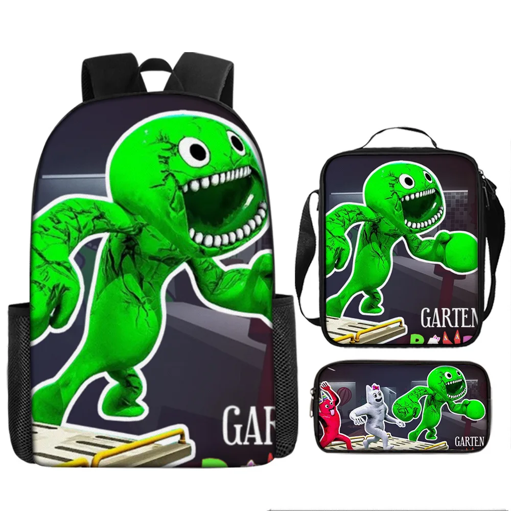 

Роскошный популярный Garten of Banban с 3D принтом, 3 шт./компл., школьные сумки для школьников, рюкзак для ноутбука, рюкзак через плечо, сумка для обеда, пенал