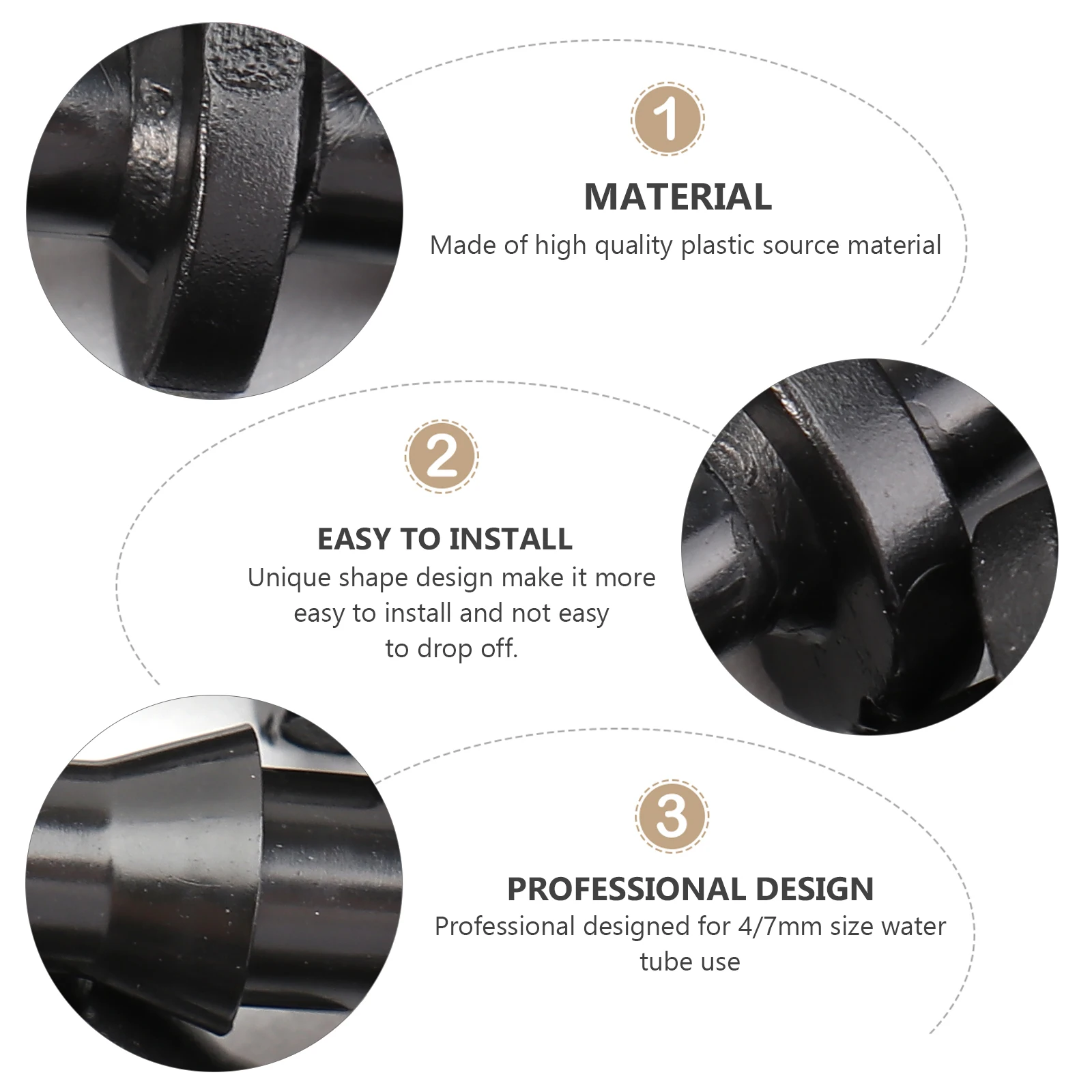 

100pcs Irrigation Connector for Garden Hose Tube Adapter 4/7mm Leakproof Drip System Accessories Plumbing Fitting