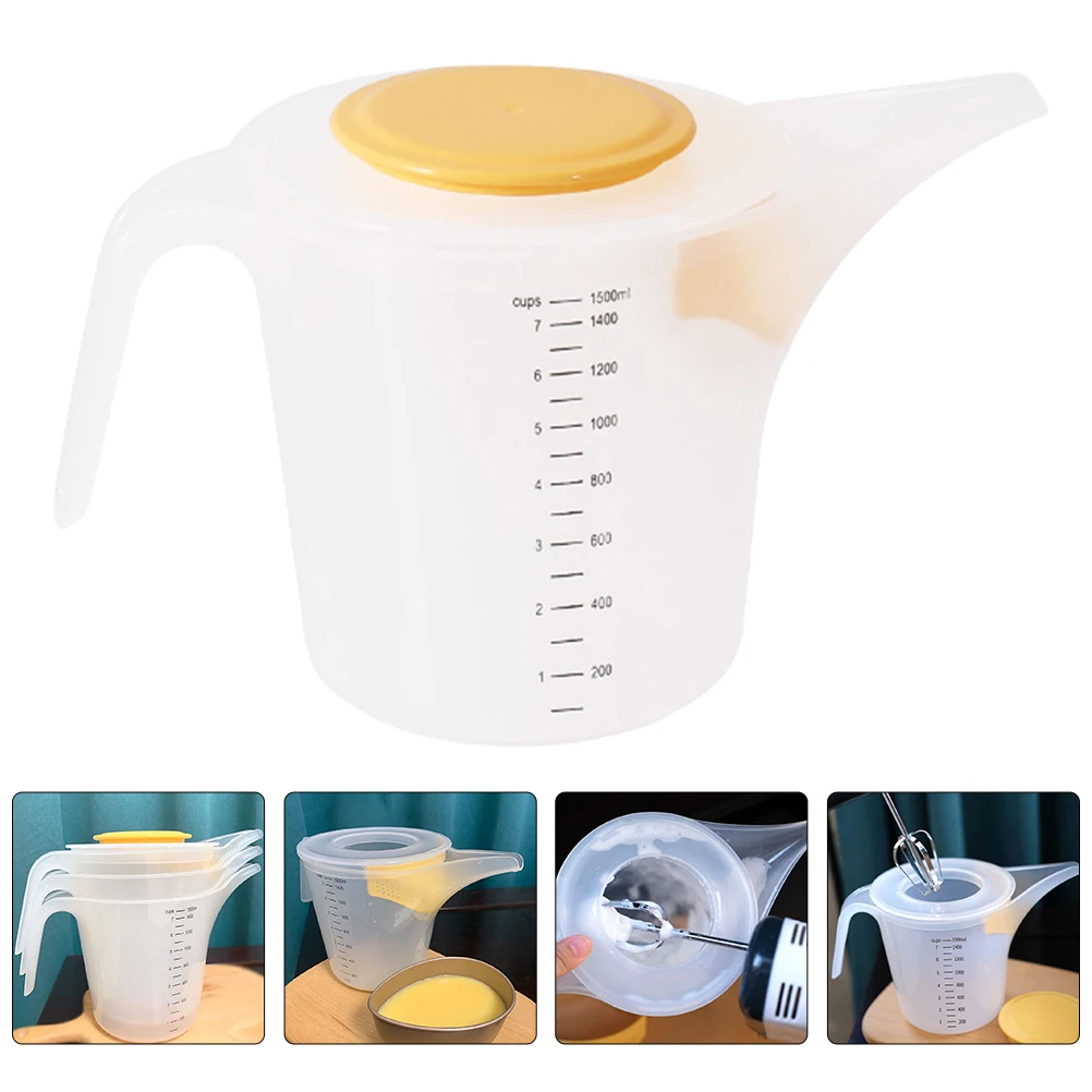 

Clear Plastic Baking Measuring Cup Beat Egg Cup with Scale for Milk Honey Sauce Liquid Measuring Baking Accessory