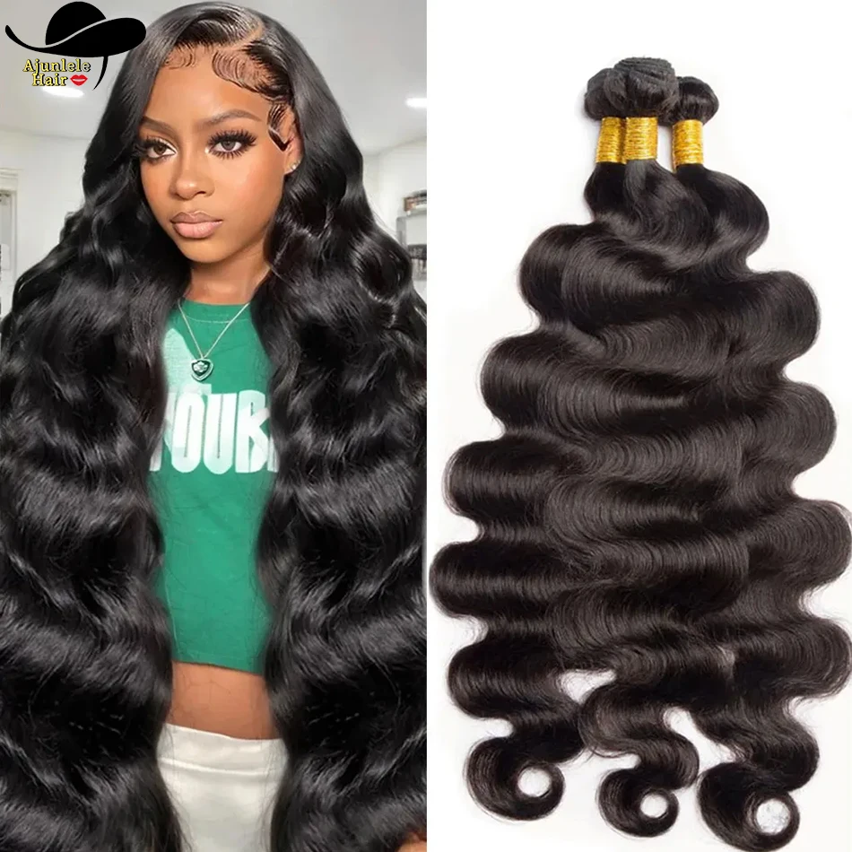 Peruvian Body Wave Hair Bundles Deal 100% Remy Human Hair 1/2/3/4 pcs Weave Bundle Hair Extensions Double Weft Natural Black