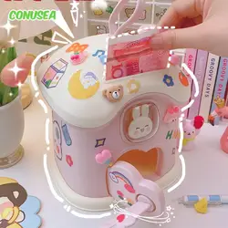 Mushroom House Piggy Bank To Save Cash Coin Cartoon Children's Moneybox Bank Atm Kids Puzzle Educational Toys Birthday Gift Girl