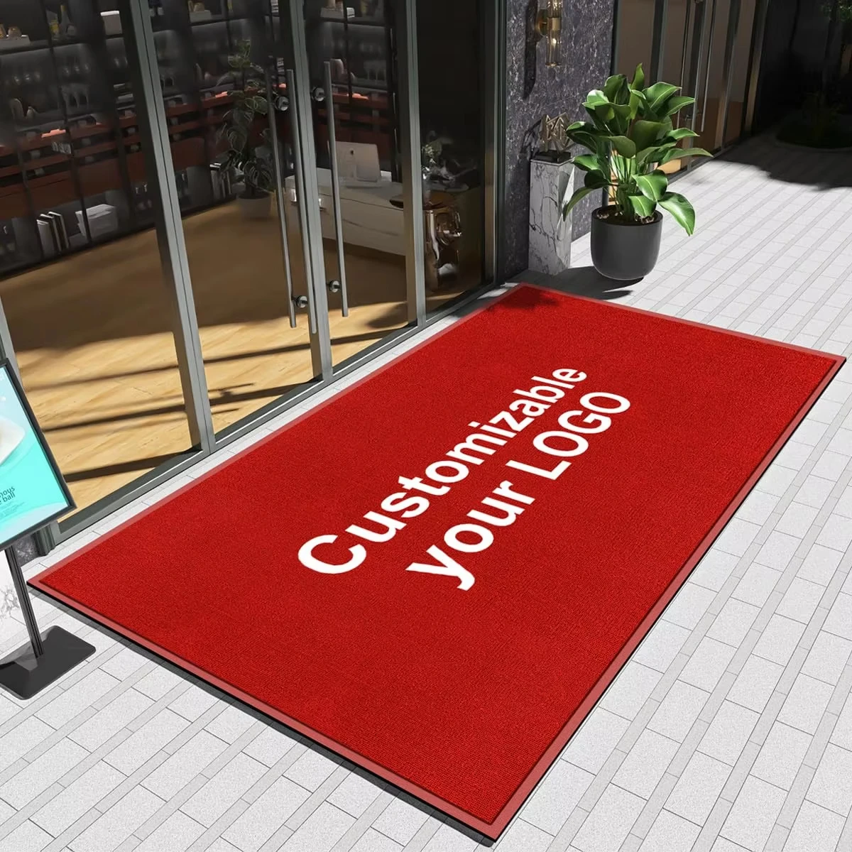 Custom Design Logo Doormats Rubber Outdoor Mats Nylon Printed Personal Design Rug Logo Salon Floor Mat