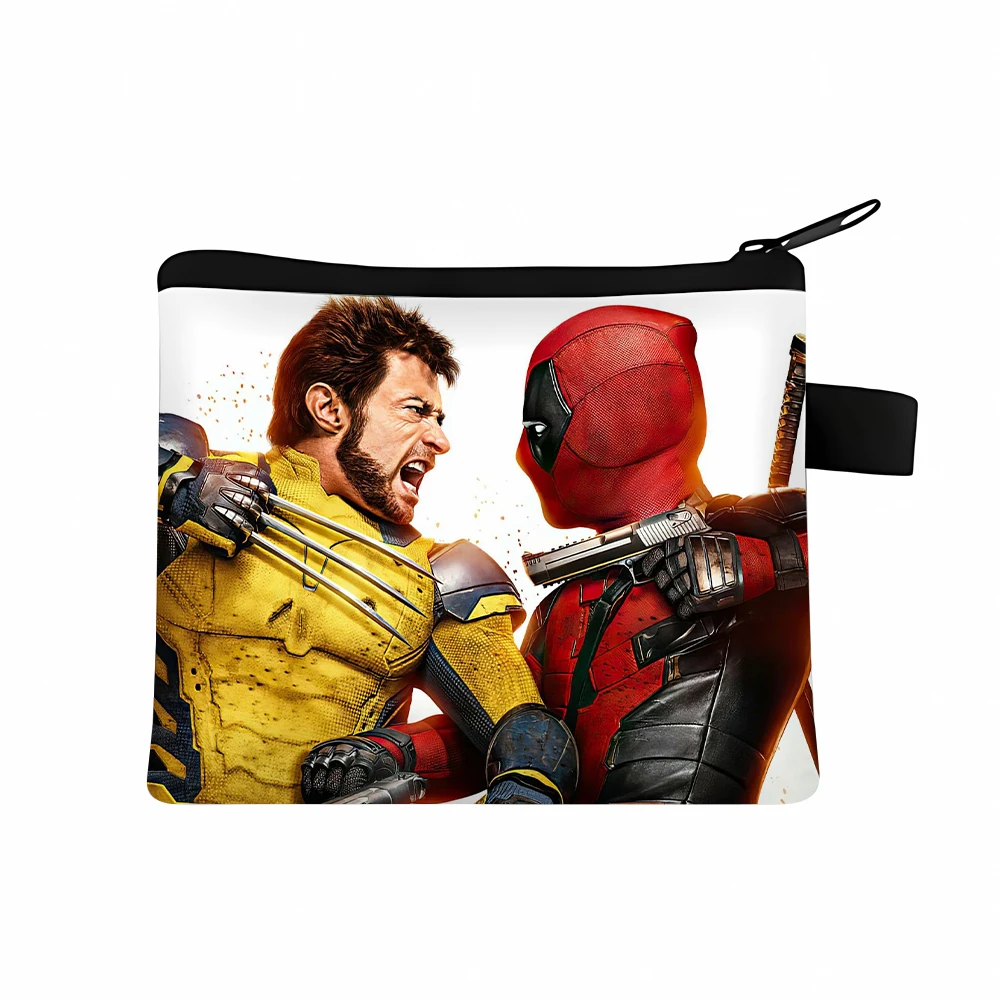 Portfel Deadpool Wolverine dla Disney Movie Cartoon drukowana portmonetka BankCard przenośna pamięć masowa w biurze dla dorosłych Mini torba Anime