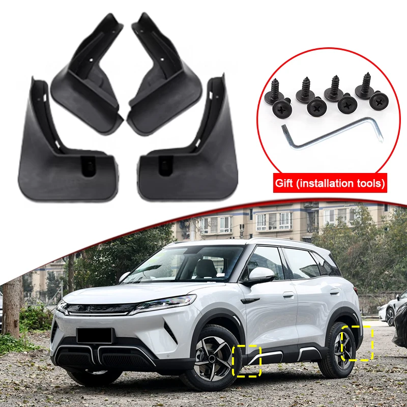 Car Styling For BYD Yuan UP 2024 2025 2026 ABS Car Mud Flaps Splash Guard Mudguards MudFlaps Front Rear Fender Auto Accessories