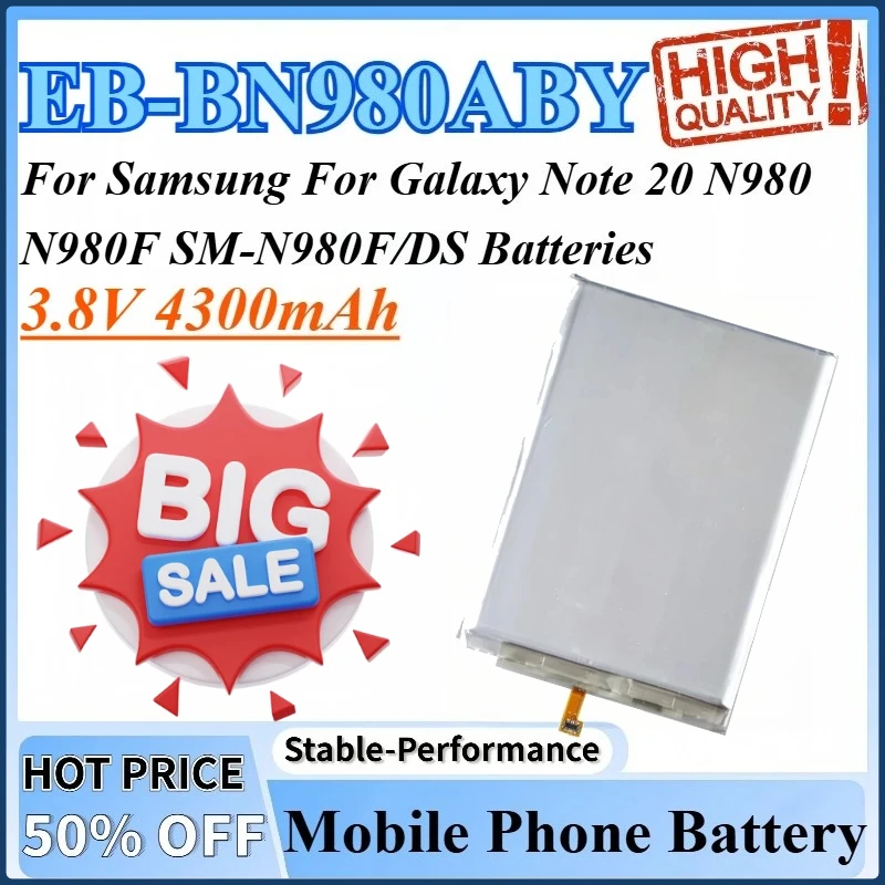 

3.8V 4300mAh EB-BN980ABY Replacement Lithium Battery For Samsung For Galaxy Note 20 SM-N980F/DS N980F N980 Batteries