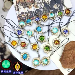 Genshin Impact Surrounding Mini Hanging Rope Pendant Glow Double sided Glass Pendant Small Shenzhiyan Mobile Phone Pendant