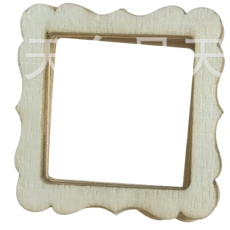 10PCS Wooden Photo Frame Classic Retro Wood Frame Mini Vintage Rustic DIY Frame Craft Laser Cut Scrapbooking Square Oval Shape