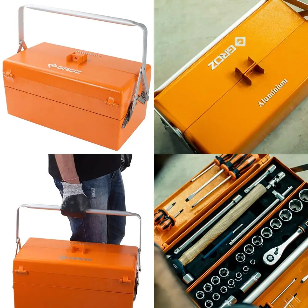 

Orange 5-Tier Aluminum Cantilever Toolbox, 40004 Model