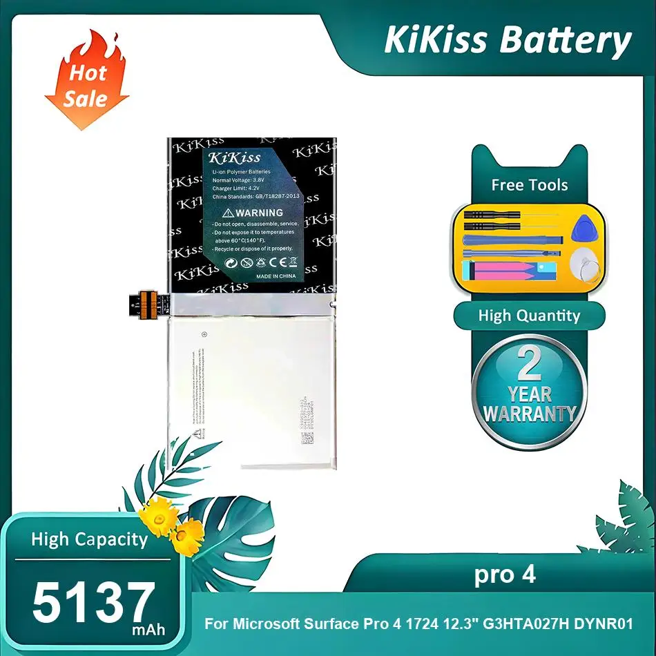 

High-Performance Tablet Battery For Microsoft Surface Pro 4 1724 12.3" G3HTA027H DYNR01,pro 4,5137mAh