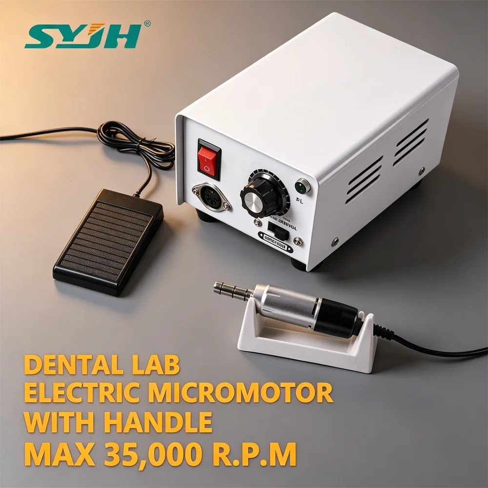 SYJH 35000 RPM E-Type 90 Micromotor Dental Polishing Machine for Denture Polish Equipment Lab Grinder Dentistry Manicure Tool