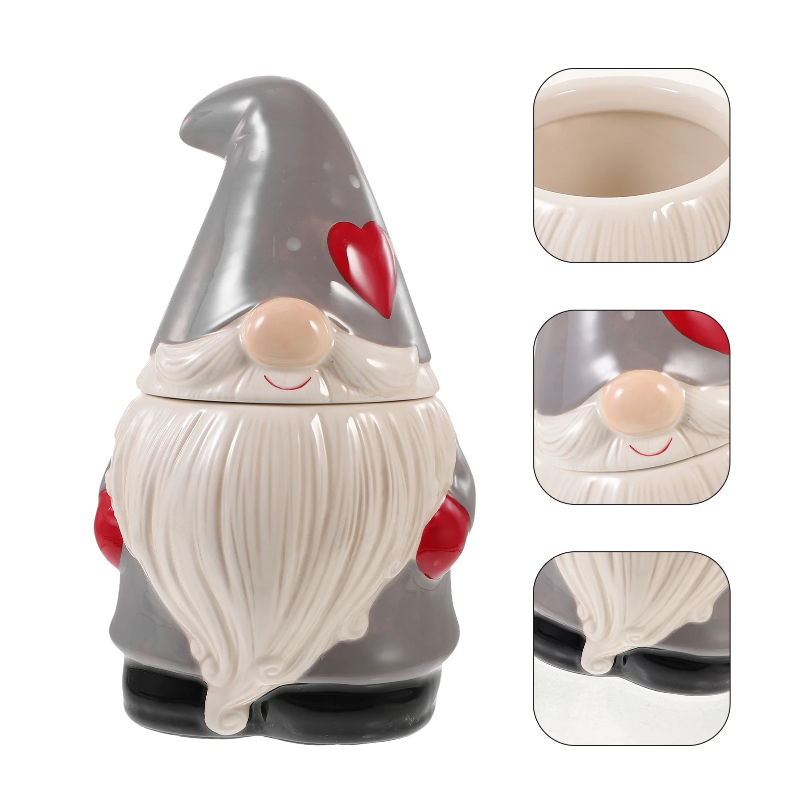 جرة حلوى عيد الميلاد السيراميك الكرتون سانتا كلوز شكل علبة عيد الميلاد مثالية لهدايا الحفلات والديكور جرة حلوى عيد الميلاد