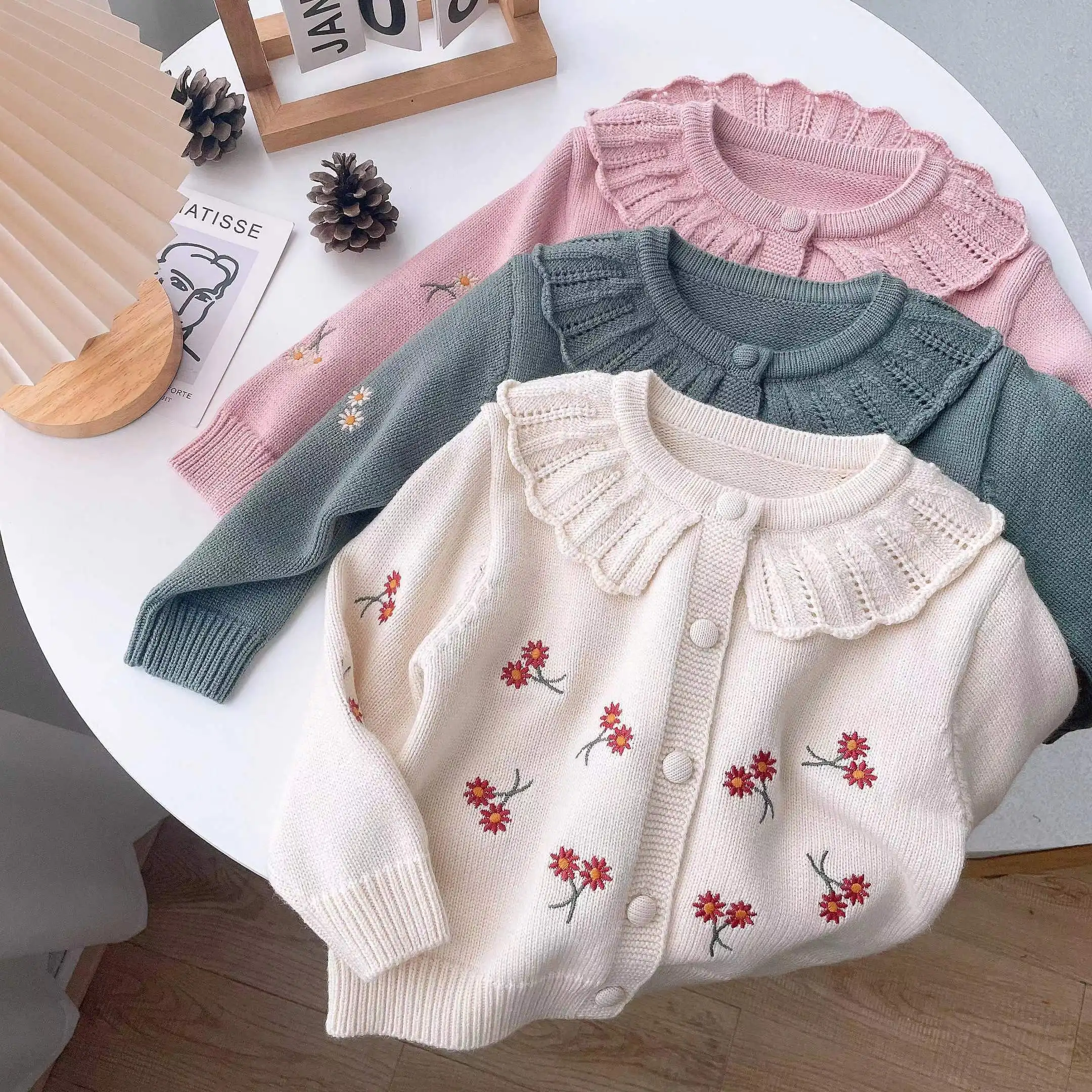 Kid Baby Girls Winter Clothes Toddler Cute Infant Sweater Cardigan Knit Top Knitwear Coat Outfit 2024 New