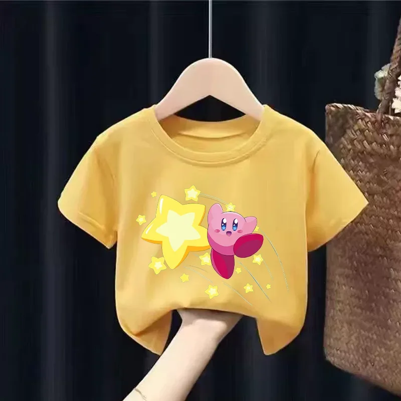 

Kirbys Baby T-shirt Cotton Short Sleeve Summer Multicolored Shirts Girl Clothes Child Top Cartoon Tee Boy Casual Fashion Gift