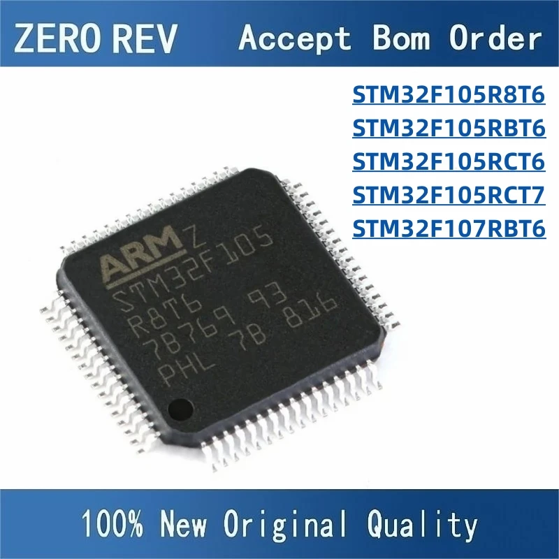 

100% New STM32F105R8T6 STM32F105RBT6 STM32F105RCT6 STM32F105RCT7 STM32F107RBT6 LQFP64 Brand new original chips ic