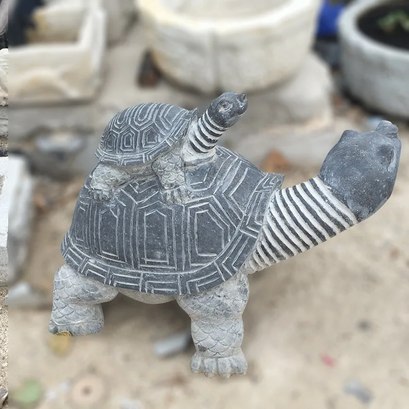 Longevity turtle bluestone dragon turtle desk money turtle sculpture temple garden small turtle water spray ornament