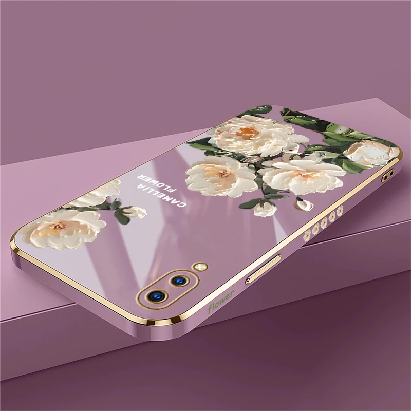 Vivo V5 V7 Plus V5 Lite Case Fashion Shockproof Cover For Vivo V11 Pro V11i V15 V17 V19 V5S V5 Plus Flower Pattern Soft Cover