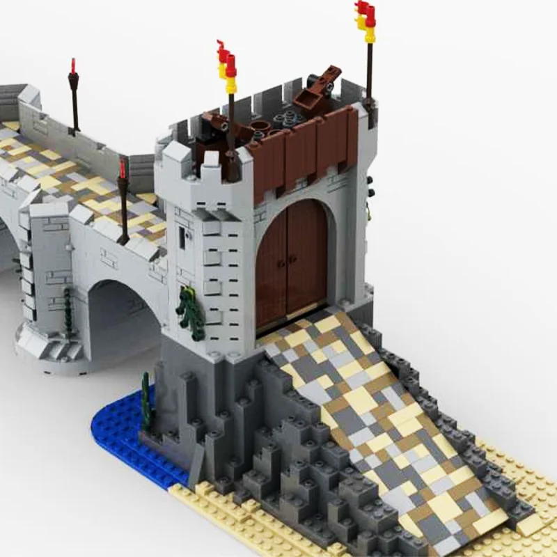 2640 stuks stedelijke stijl modulaire ridderkasteelbrug bouwstenen set inclusief montage-tutorial geschikte familie-interactie