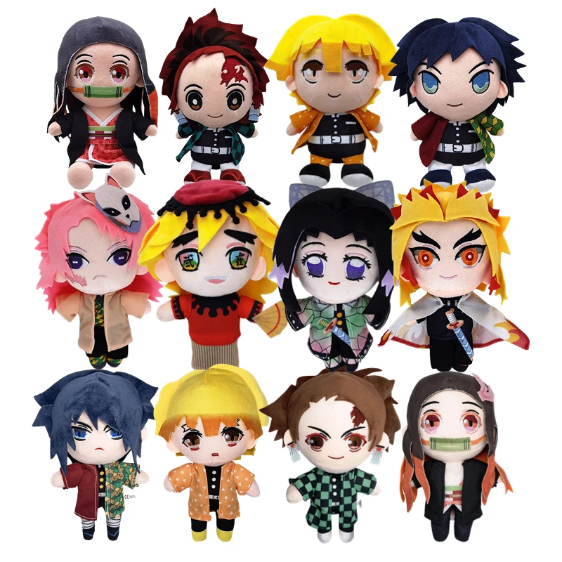 Devil\'s Blade Series Anime Plush Stuffed Toys Demon Slayer Cartoon Figures Manga Soft Dolls Tanjirou Nezuko Baby Birthday Gifts