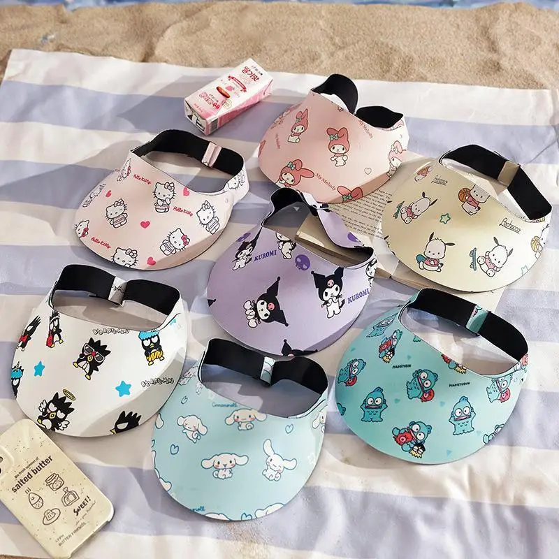 

Cute Cartoon Sanrios Pochacco Top Air Cap Big Brim Sun Hat Male and Female Children Sun Hat Sunscreen Hat Festival Gift