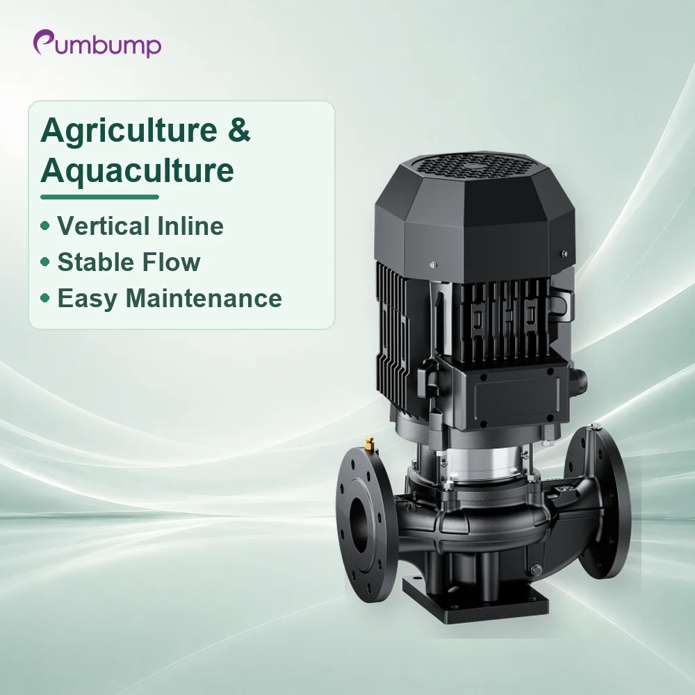 Vertical Inline Pump Agricultural Irrigation Aquaculture Water Supply Stable Flow Head 7-63m Flow 2.5-240m3/h 50Hz
