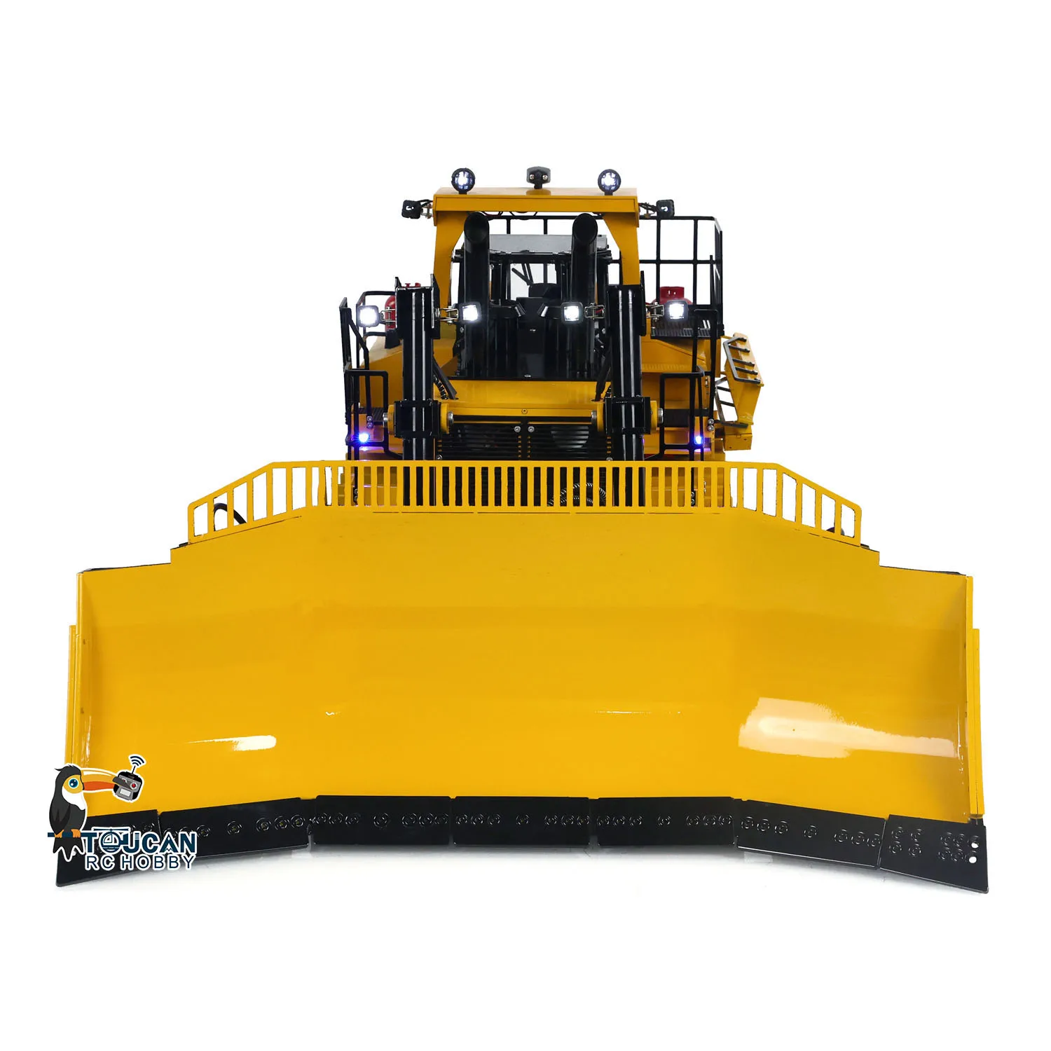 RTR 1/14 RC Hydraulic Metal Dozer D11T PL18EV 3 Rear Plows Electric Ladder Smoking Light Remote Control Bulldozer Model