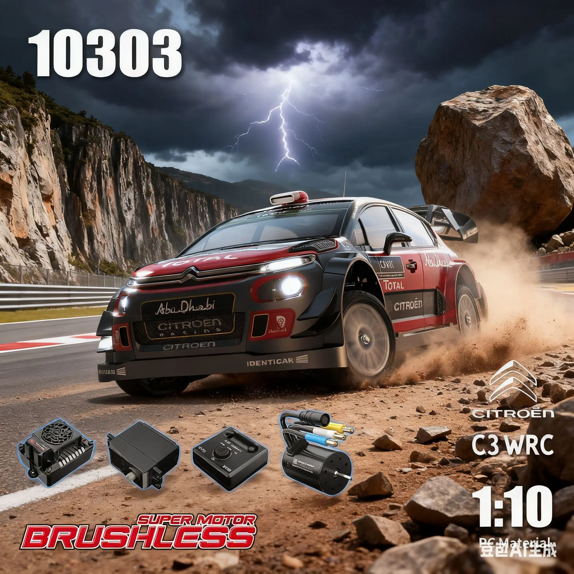 

2025 Новый высокоскоростной дрифтовый радиоуправляемый автомобиль MJX 1:10, профессиональный бесщеточный 10303 Citroen C3 Rally, игрушка с дистанционным управлением и автомобиль для хобби