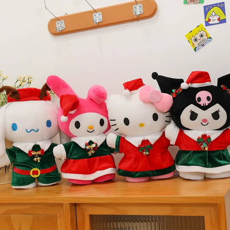 

35CM Christmas Kuromi Hello Kitty Melody Cinnamorol Pochacco Plush Snrio Toys Soft tuffed Animals Christmas Gifts For Kids